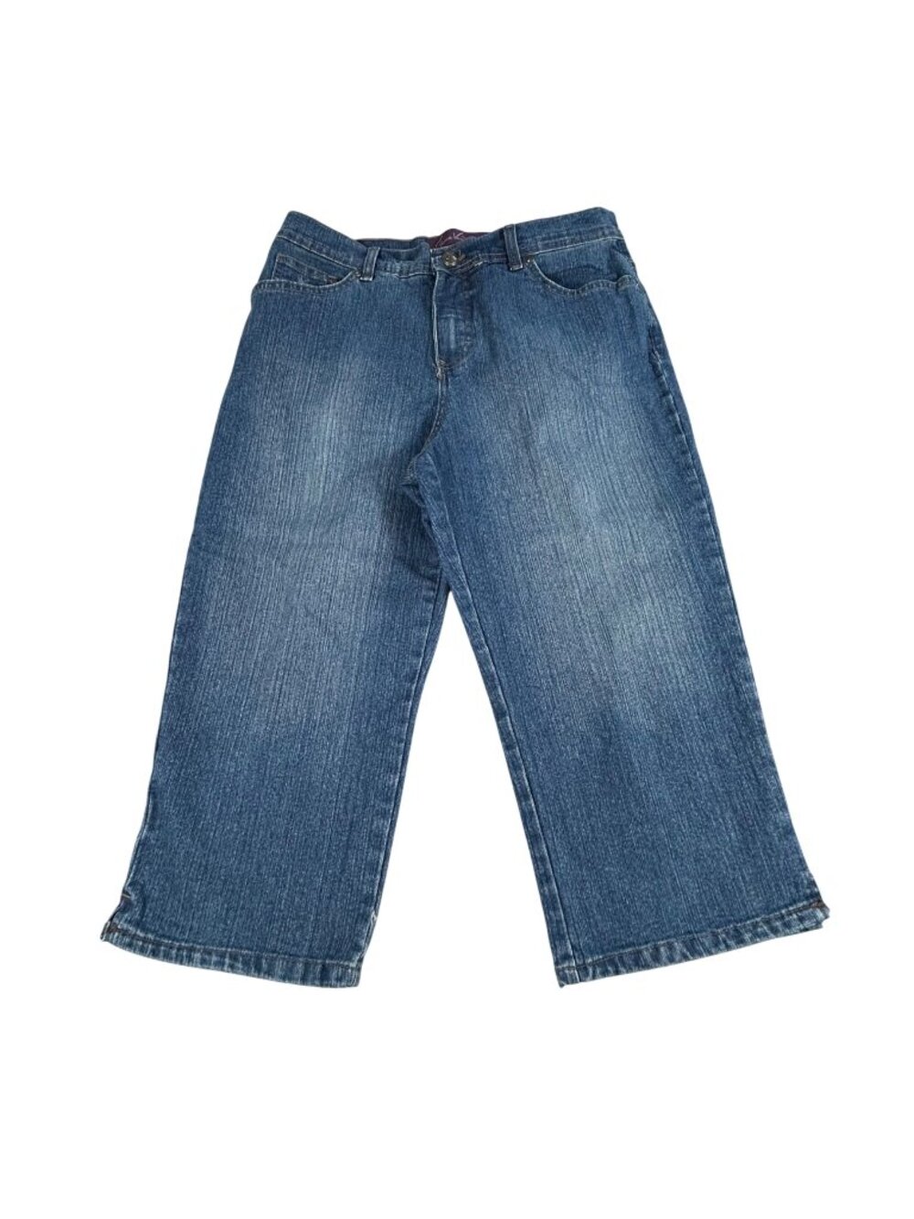 Gloria Vanderbilt Belt Capri Jeans Womens 8 Comfort Casual Mid-Rise Blue Denim